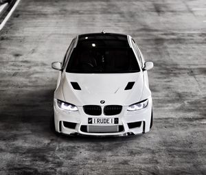 Preview wallpaper bmw, car, white, sports, top view