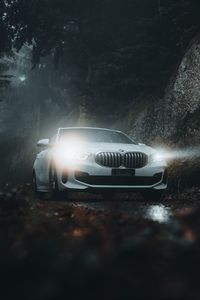 Preview wallpaper bmw, car, white, light, front view