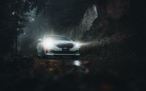 Preview wallpaper bmw, car, white, light, front view