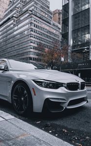 Preview wallpaper bmw, car, white, street