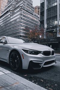Preview wallpaper bmw, car, white, street