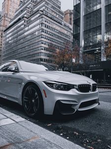 Preview wallpaper bmw, car, white, street