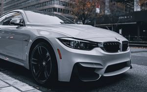 Preview wallpaper bmw, car, white, street