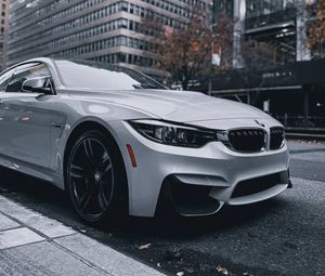 Preview wallpaper bmw, car, white, street