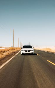 Preview wallpaper bmw, car, white, road