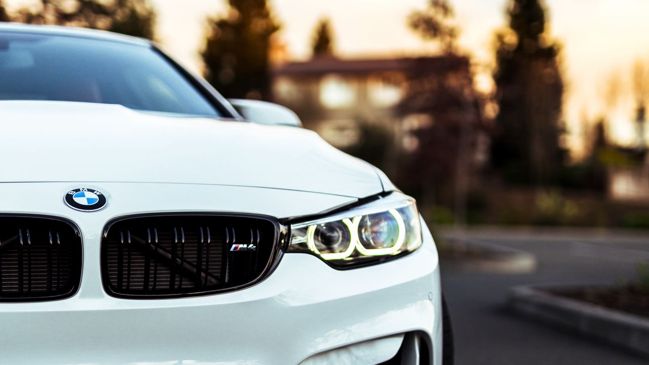 Wallpaper bmw, car, white, front view