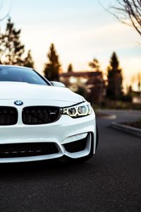 Preview wallpaper bmw, car, white, front view