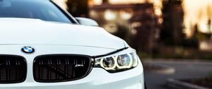 Preview wallpaper bmw, car, white, front view