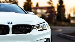 Preview wallpaper bmw, car, white, front view