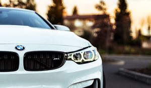 Preview wallpaper bmw, car, white, front view