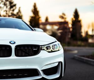 Preview wallpaper bmw, car, white, front view