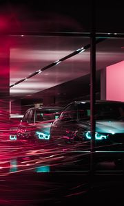 Preview wallpaper bmw, cars, long exposure, light, lines