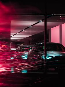 Preview wallpaper bmw, cars, long exposure, light, lines