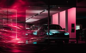 Preview wallpaper bmw, cars, long exposure, light, lines