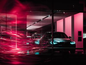 Preview wallpaper bmw, cars, long exposure, light, lines