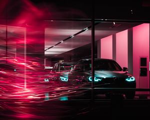 Preview wallpaper bmw, cars, long exposure, light, lines