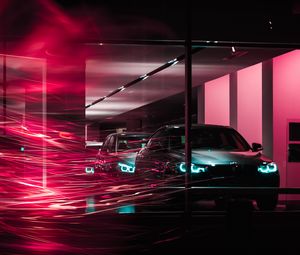 Preview wallpaper bmw, cars, long exposure, light, lines