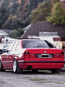 Preview wallpaper bmw, e34, 532i, tuning, red, cars, rear view