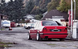 Preview wallpaper bmw, e34, 532i, tuning, red, cars, rear view