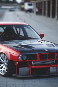 Preview wallpaper bmw, e34, red, cars, side view, sports