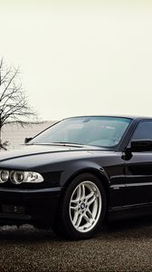 Preview wallpaper bmw, e38, 740i, car, side view, black