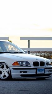 Preview wallpaper bmw, e46, 325i, 3 series, white, side view