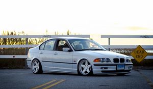 Preview wallpaper bmw, e46, 325i, 3 series, white, side view