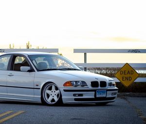 Preview wallpaper bmw, e46, 325i, 3 series, white, side view