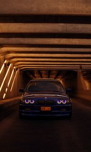 Preview wallpaper bmw e46, bmw, car, blue, tunnel