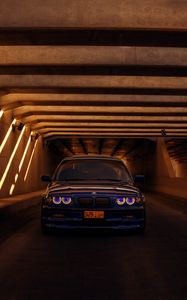 Preview wallpaper bmw e46, bmw, car, blue, tunnel