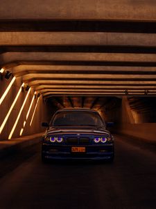 Preview wallpaper bmw e46, bmw, car, blue, tunnel