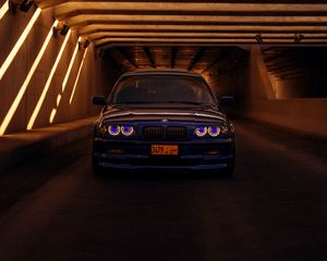 Preview wallpaper bmw e46, bmw, car, blue, tunnel