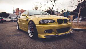 Preview wallpaper bmw, e46, gold, front view