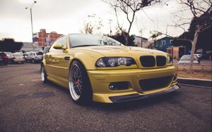 Preview wallpaper bmw, e46, gold, front view