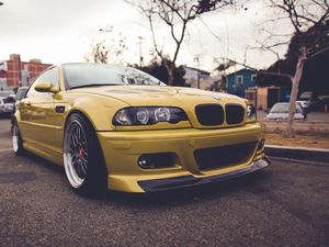 Preview wallpaper bmw, e46, gold, front view