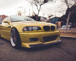 Preview wallpaper bmw, e46, gold, front view