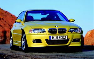 Preview wallpaper bmw e46 m3, cars, yellow, style, movement