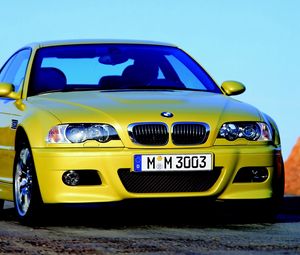 Preview wallpaper bmw e46 m3, cars, yellow, style, movement