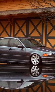 Preview wallpaper bmw, e46, side view, reflection