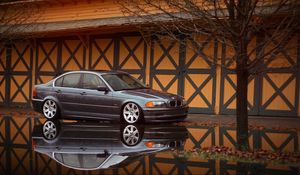 Preview wallpaper bmw, e46, side view, reflection