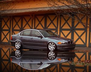 Preview wallpaper bmw, e46, side view, reflection