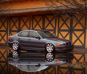 Preview wallpaper bmw, e46, side view, reflection