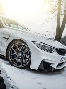 Preview wallpaper bmw, f30, white, headlights, side view