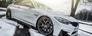 Preview wallpaper bmw, f30, white, headlights, side view