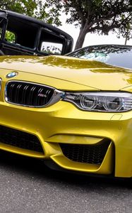 Preview wallpaper bmw, f82, m4, yellow, front bumper