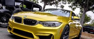 Preview wallpaper bmw, f82, m4, yellow, front bumper