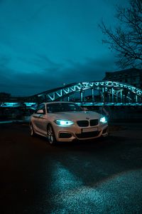 Preview wallpaper bmw, front view, headlights, white