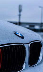 Preview wallpaper bmw, hood, logo, drops