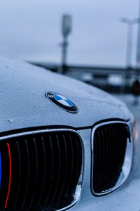 Preview wallpaper bmw, hood, logo, drops