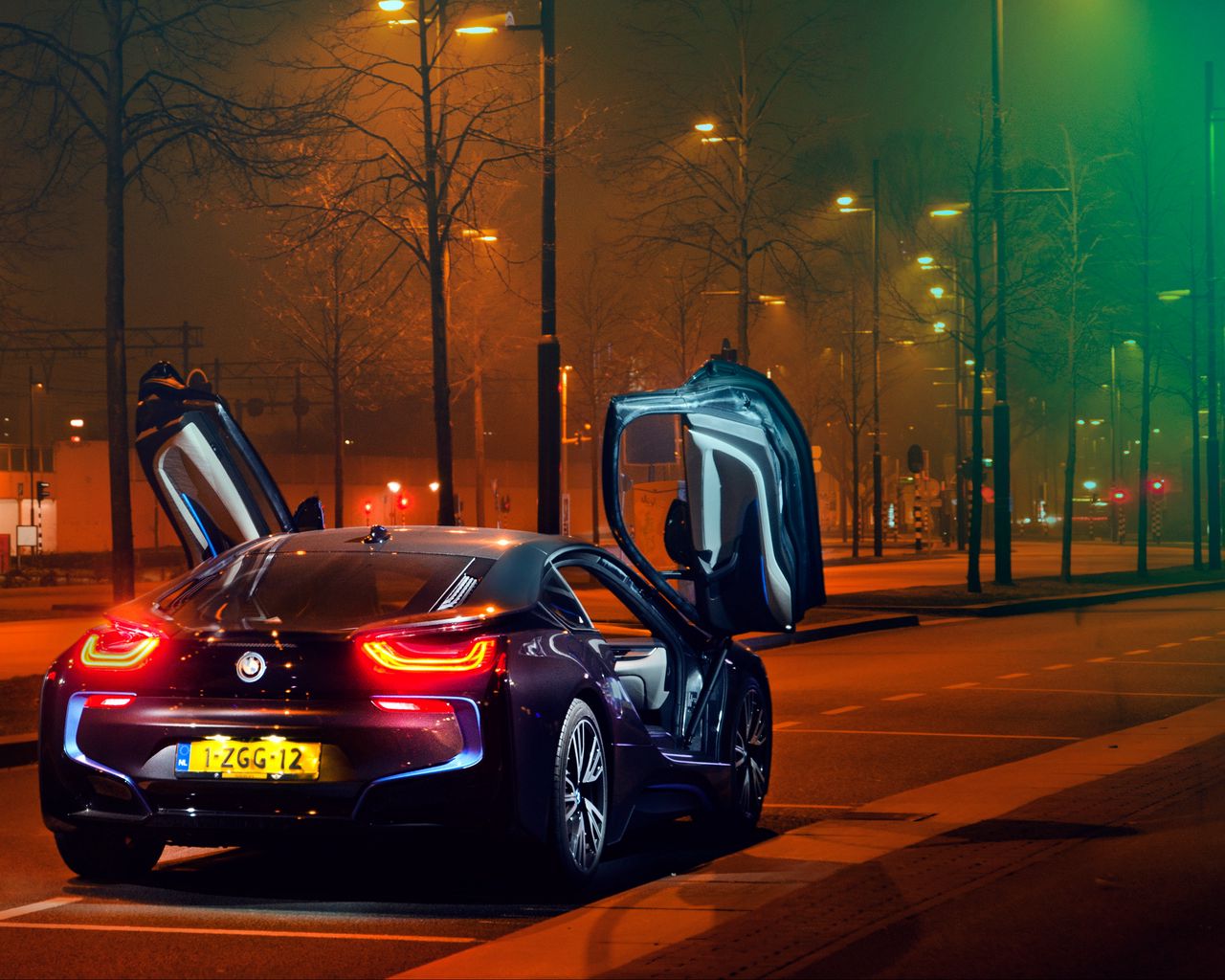 Download wallpaper 1280x1024 bmw i8, bmw, sportscar, supercar, night ...